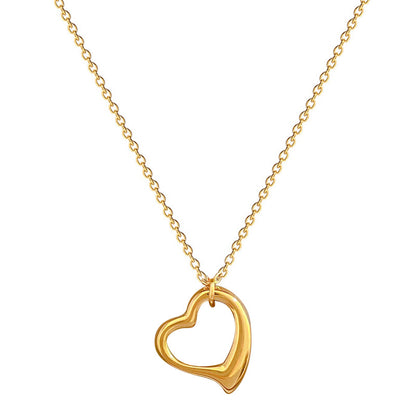 Collar de Corazón Chapado en Oro de 18K