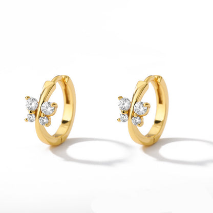 Pendientes de Mariposa Chapados en Oro de 18K con Circonita