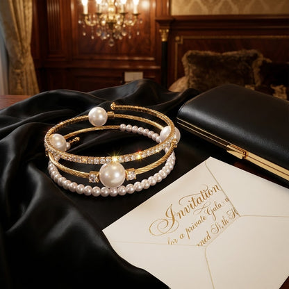 Pulsera Royal Pearl & Crystal 18K Vienna Edition