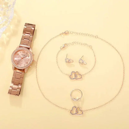 Conjunto de Reloj de Lujo en Oro Rosa