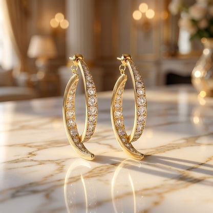 Pendientes Cross Elegance de Zircón y Plata 925