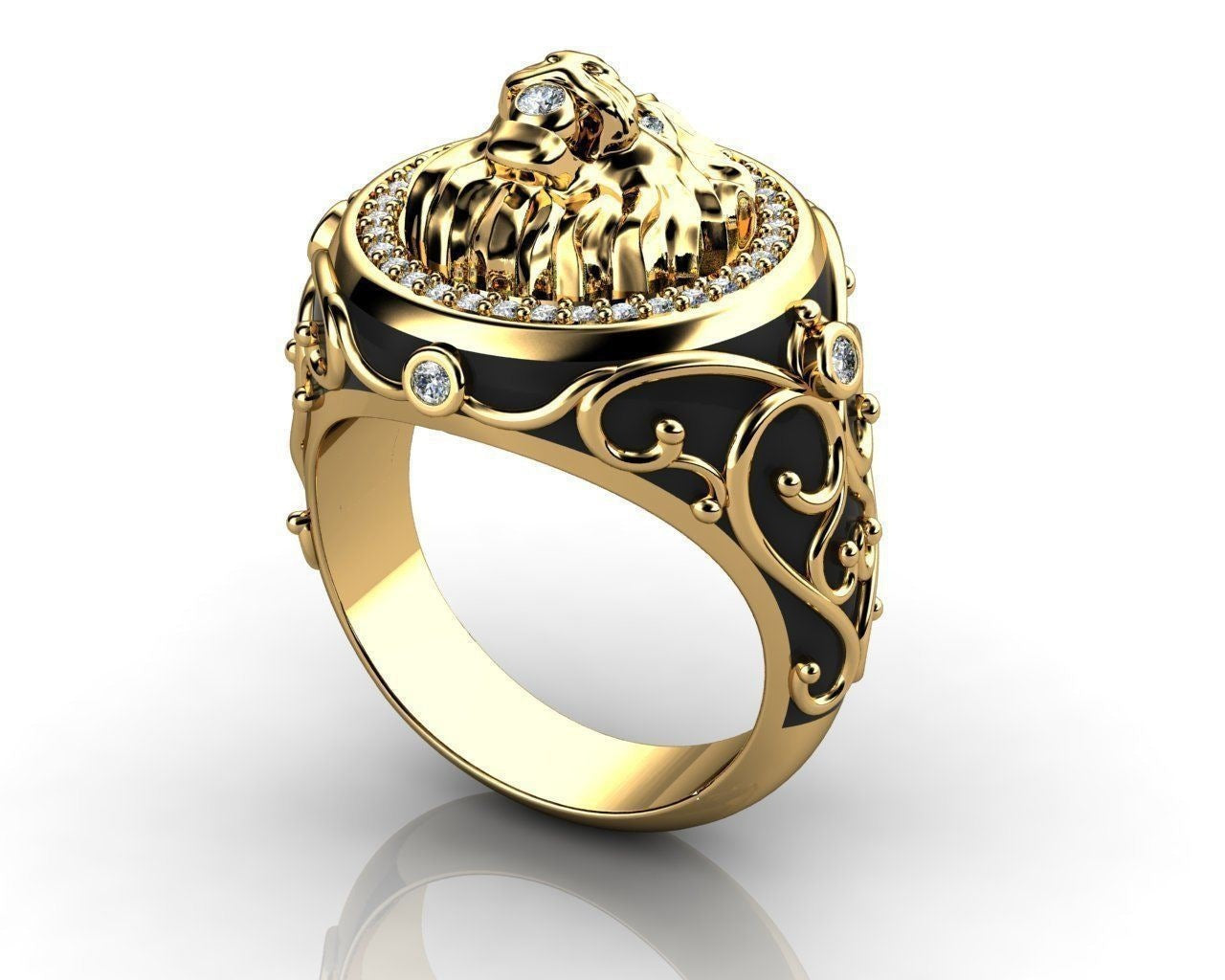 Anillo León Sovereign Unisex de Brillo Radiante