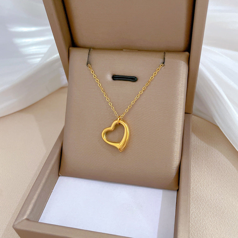 Collar de Corazón Chapado en Oro de 18K