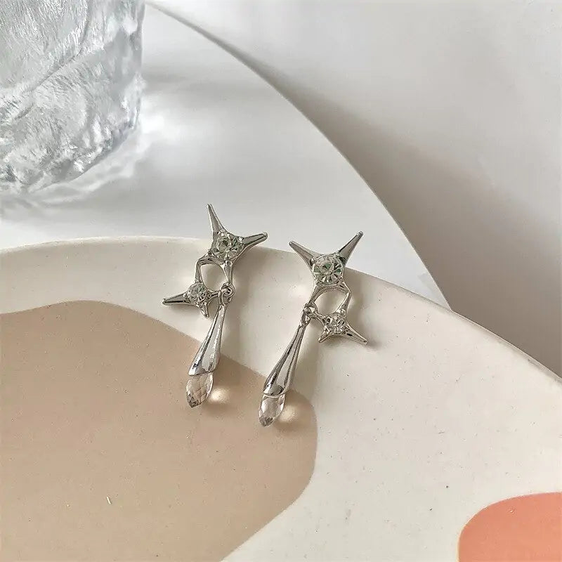 Pendientes de Cruz y Estrella Aguja