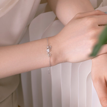 Pulsera de Amor Chapada en Oro de 18K con Circonita