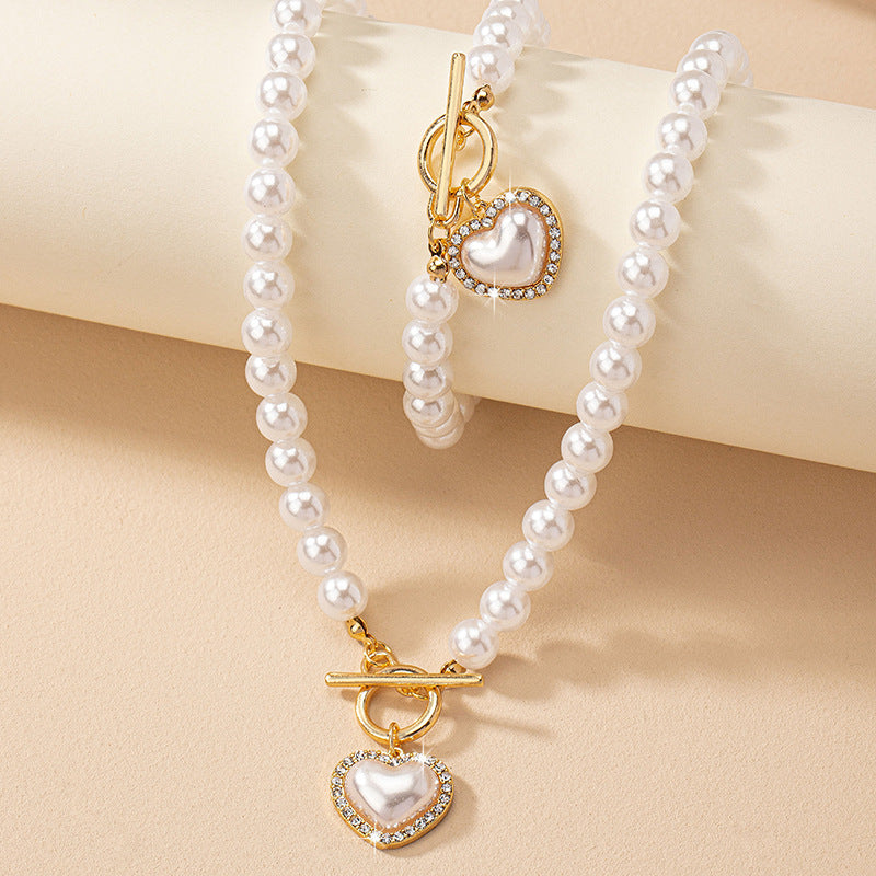 Colgante de Perlas de Corazón