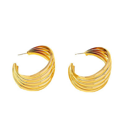 Aros de Estilo Hamaca Bañados en Oro de 18K