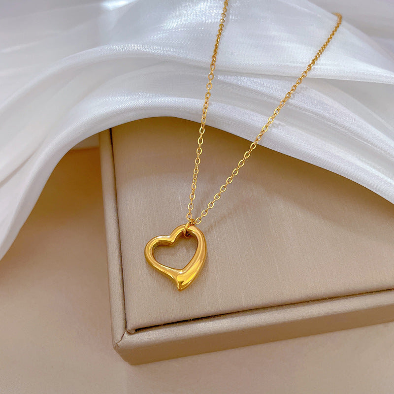 Collar de Corazón Chapado en Oro de 18K