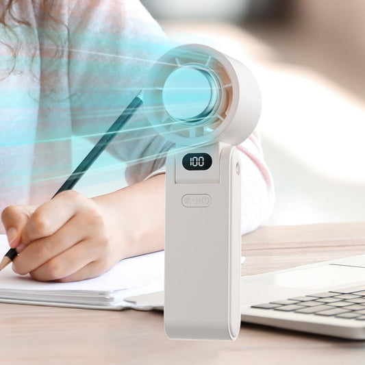 Ventilador De Mano Plegable Con Panel Digital