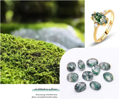 Anillo Aqua Flora Agate