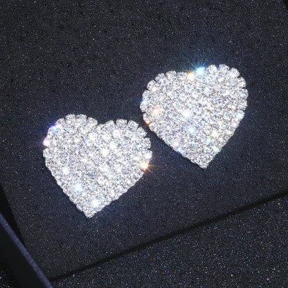 Pendientes de Estudio con Corazón de Cristal
