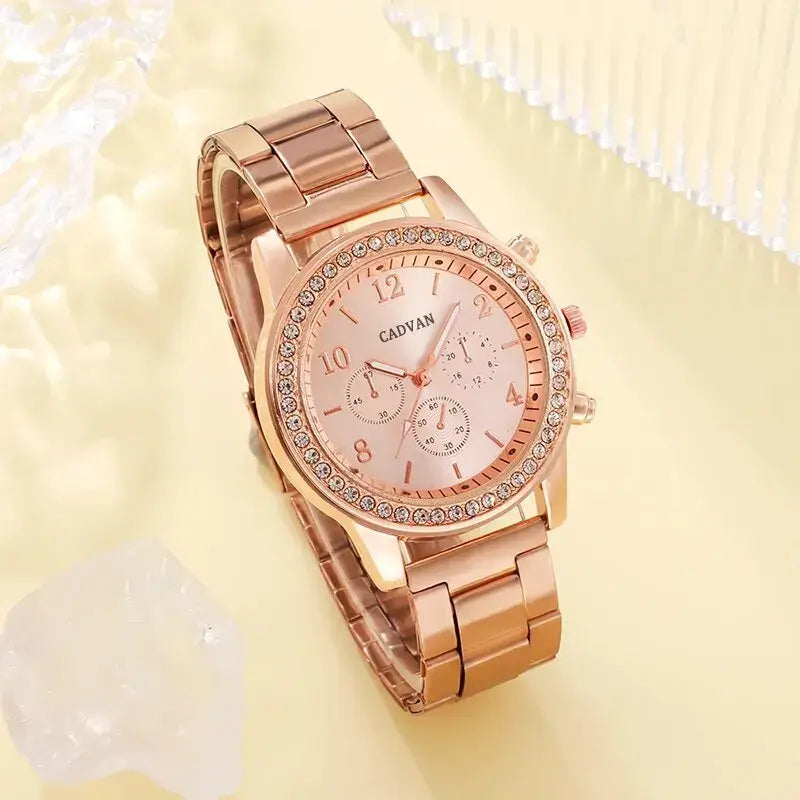 Conjunto de Reloj de Lujo en Oro Rosa