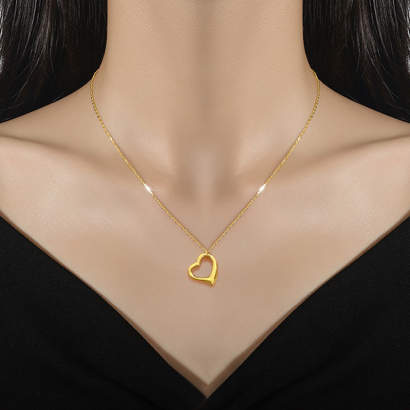 Collar de Corazón Chapado en Oro de 18K
