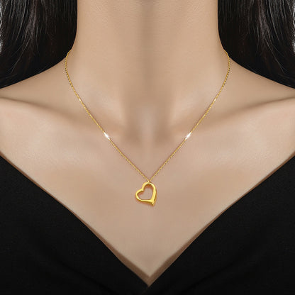 Collar de Corazón Chapado en Oro de 18K