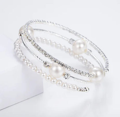 Pulsera de Perlas y Cristales con Estrás