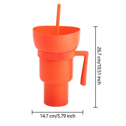 Vaso para Aperitivos  2 en 1 con Compartimento para Snacks y Bebida