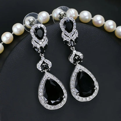 Pendientes Largos de Novia de Cristal