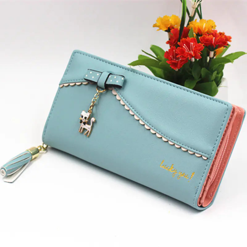 Cartera de Mujer, Diseño de Gato con Encaje en Dibujos Animados