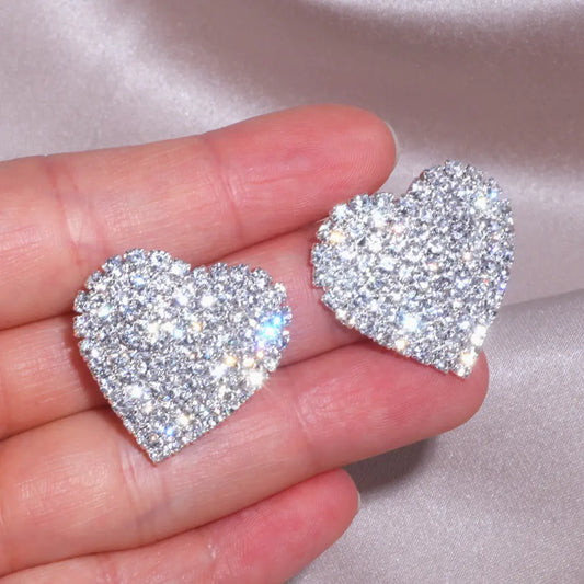 Pendientes de Estudio con Corazón de Cristal