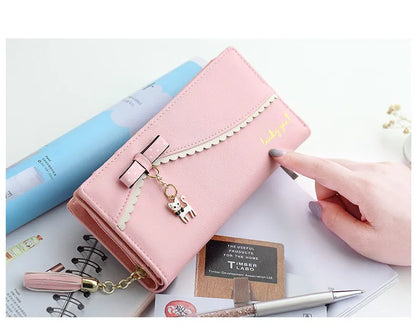 Cartera de Mujer, Diseño de Gato con Encaje en Dibujos Animados