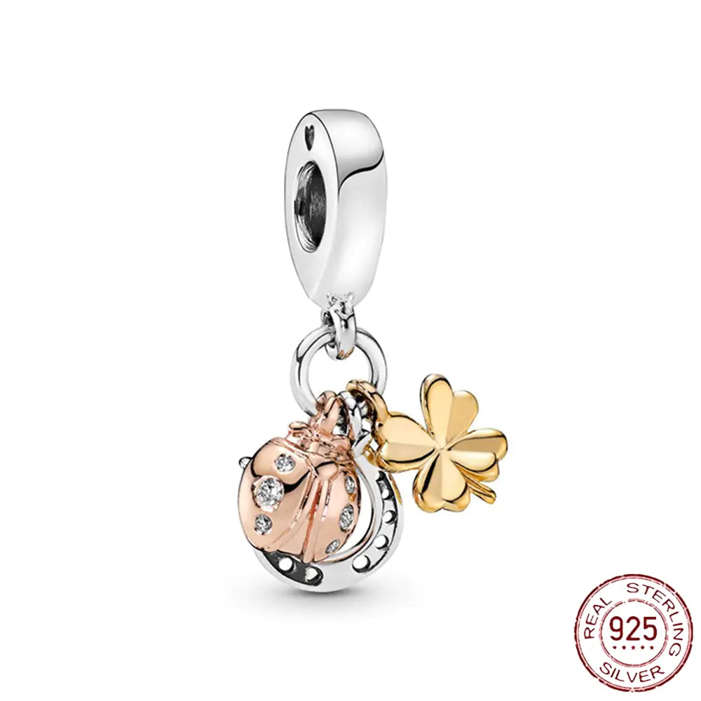 Dijes de Margarita Rosa Dorado para Pulseras de Pandora Originales