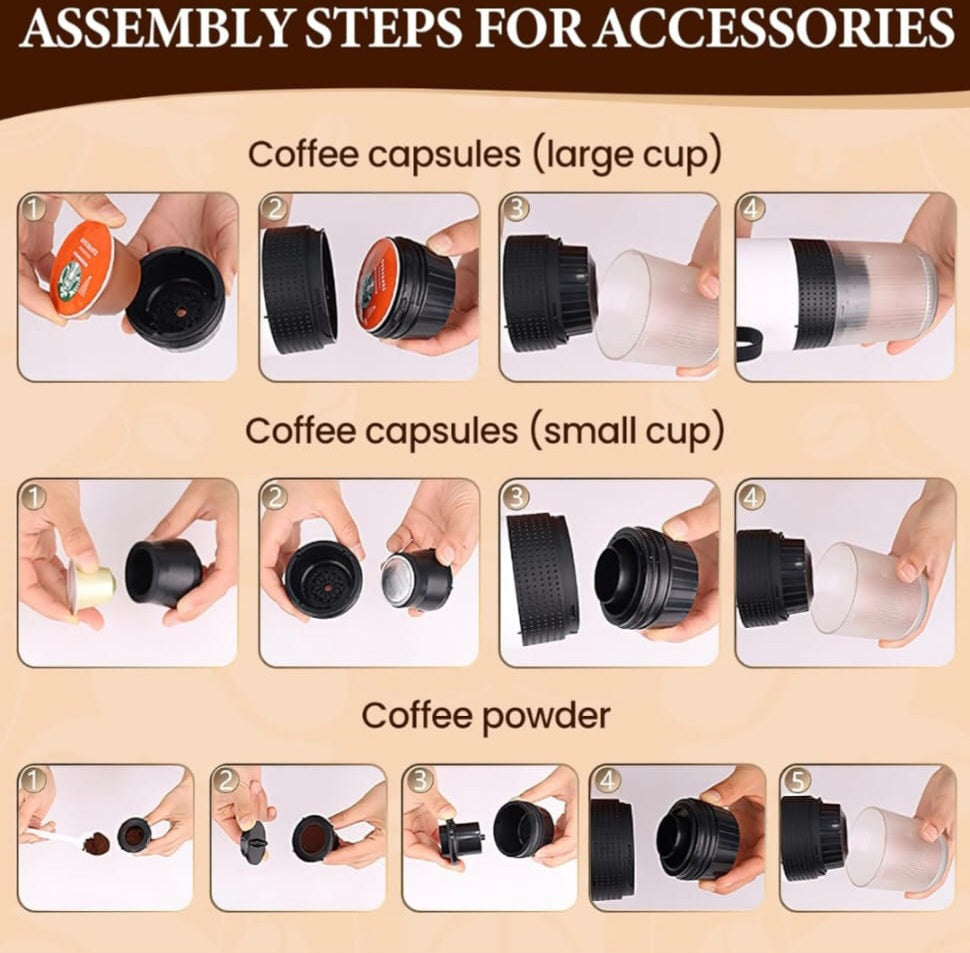 Cafetera Expresso Multicapsulas 3 en 1 Portatil