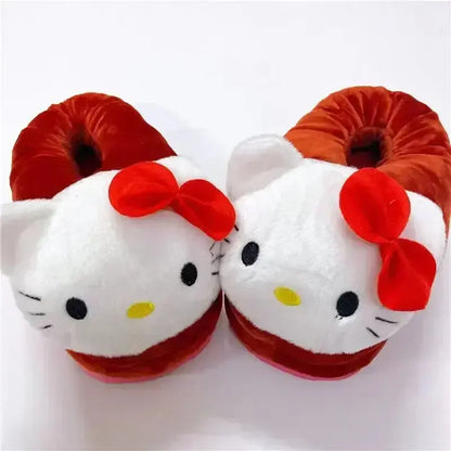 Pantuflas de Algodón Hello Kitty para Invierno Espuma Amorosa Rosa Rojo