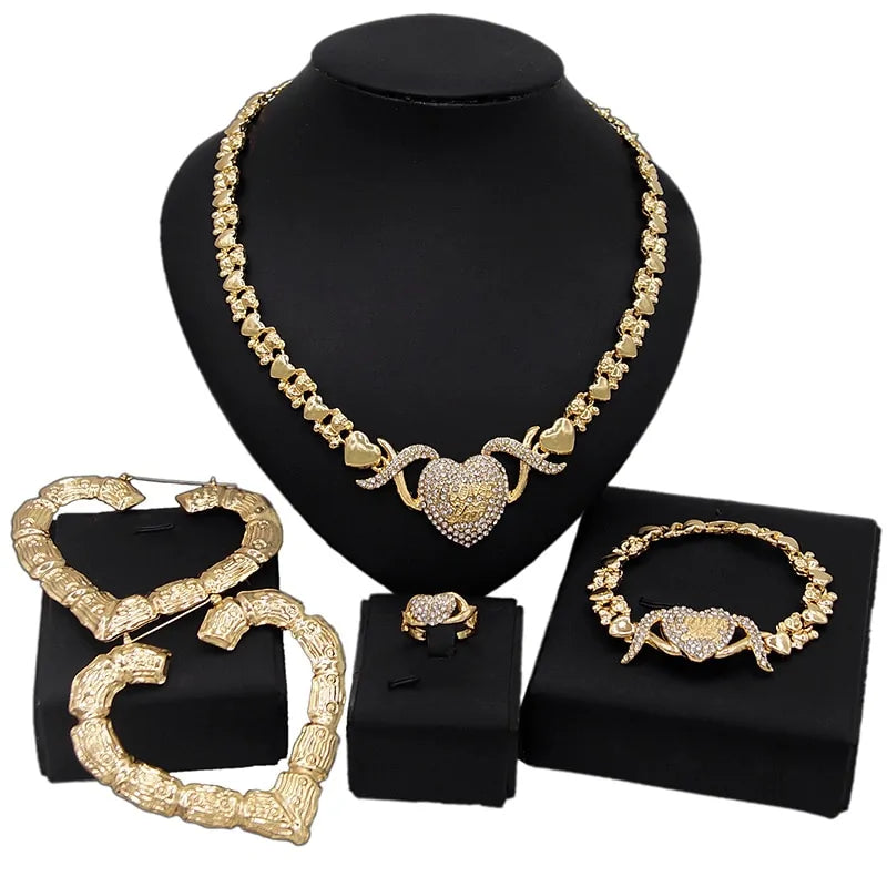 Conjunto de Joyería de Compromiso de Boda de Oro