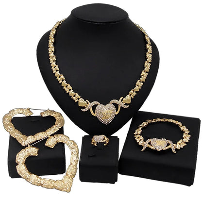 Conjunto de Joyería de Compromiso de Boda de Oro