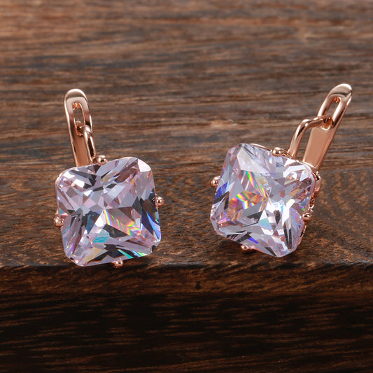 Pendientes de Zirconia Evening, Chapados en Oro de 18K