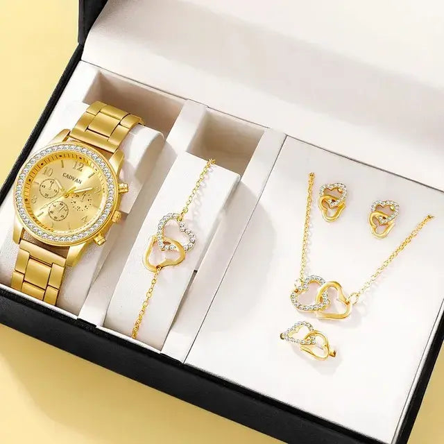 Conjunto de Reloj de Lujo en Oro Rosa