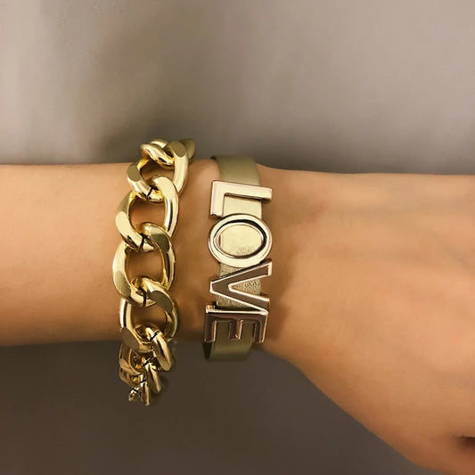 Conjunto de Pulseras de Cadena Serpiente para Mujer