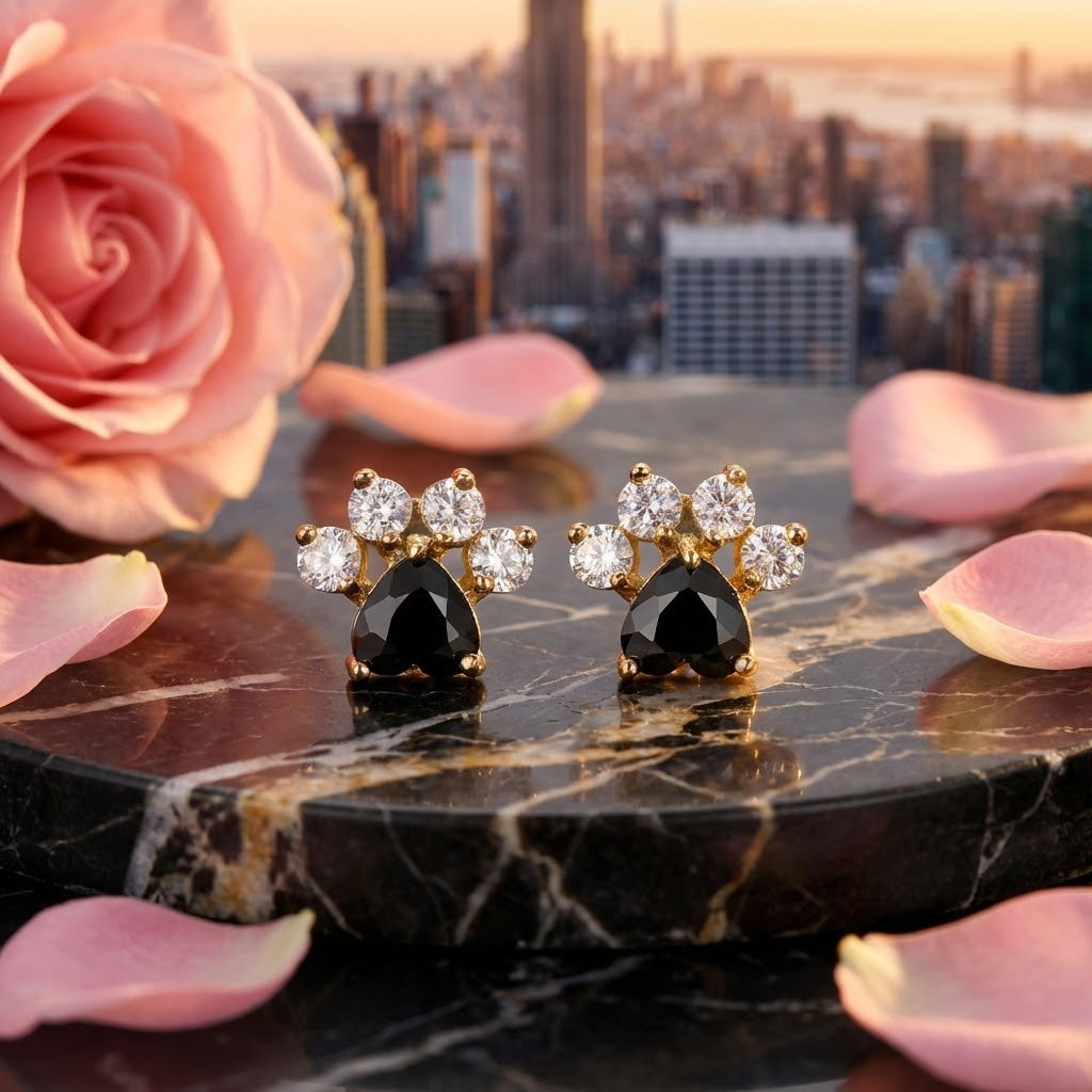 Pendientes Cat Essence 18K y Gemas de Colección