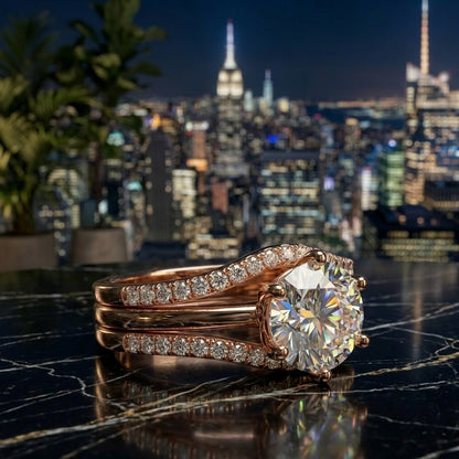 Anillo Radiant Solitaire Empire Rose