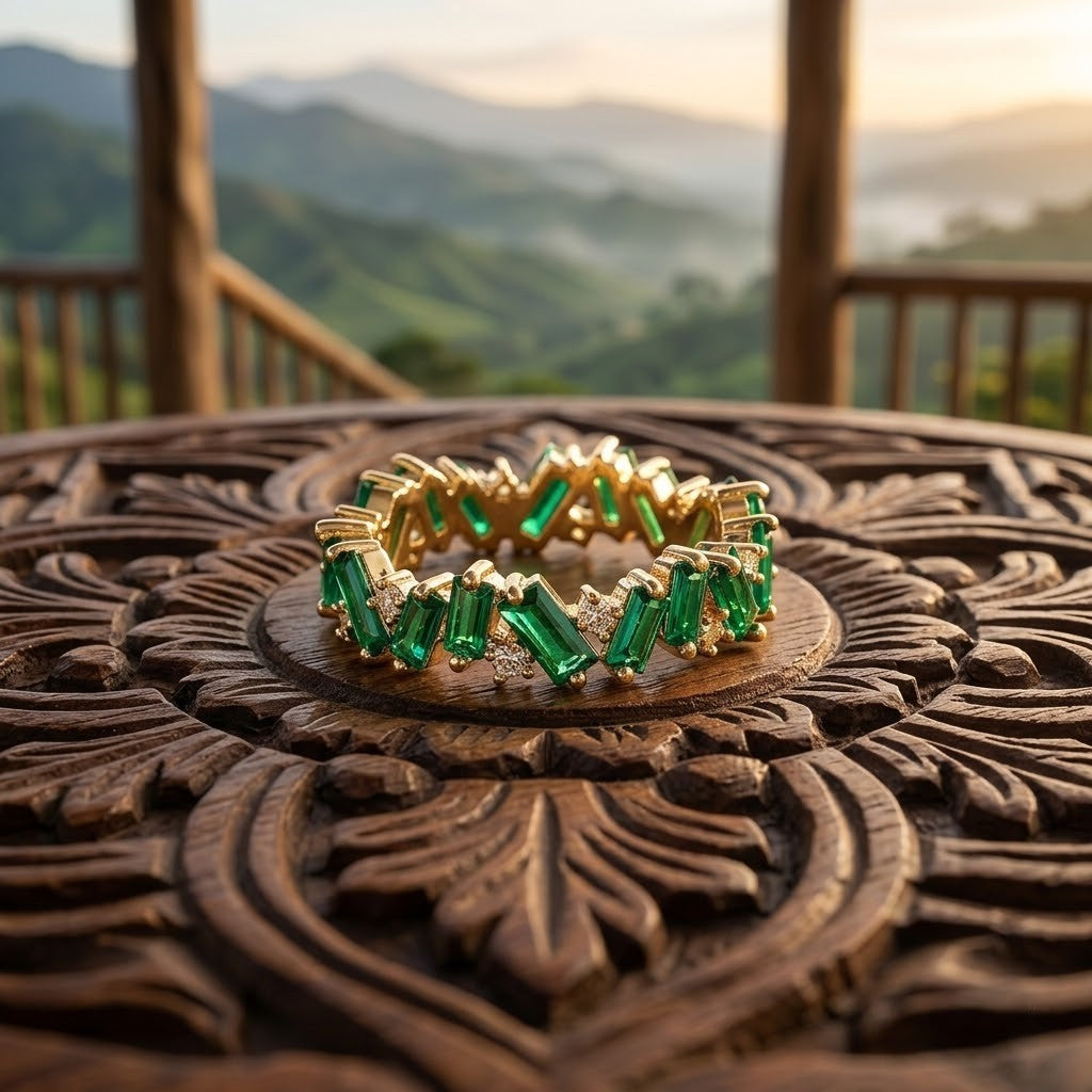 Anillo Eternity Emerald