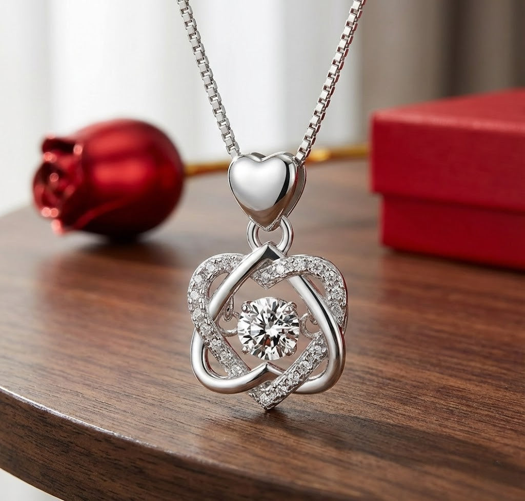 Collar Rosa del Amor Eterno Zirconia Rombo Elite Edition