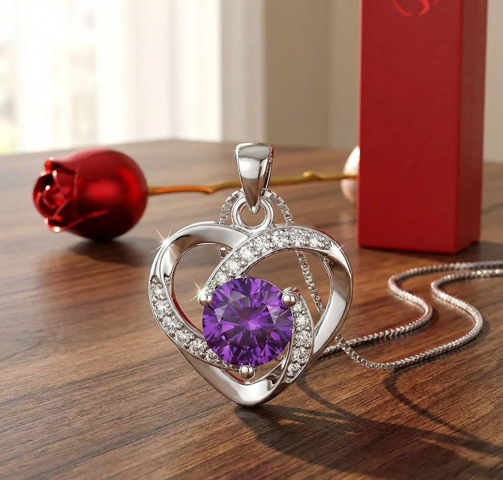 Collar Rosa del Amor Eterno Zirconia Rombo Elite Edition