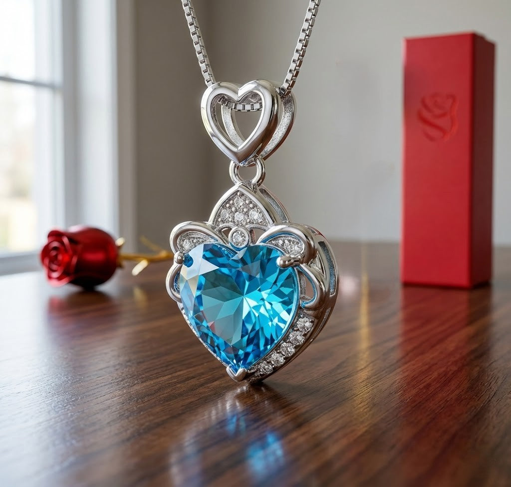 Collar Rosa del Amor Eterno Zirconia Rombo Elite Edition