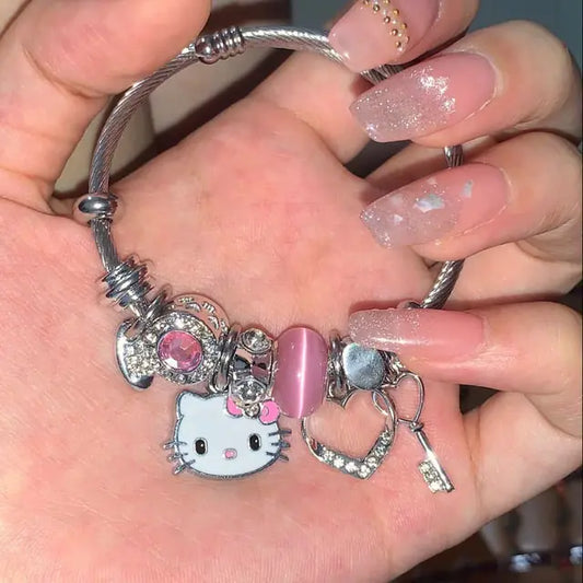 Pulseras con Dijes de Hello Kitty
