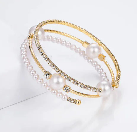 Pulsera de Perlas y Cristales con Estrás