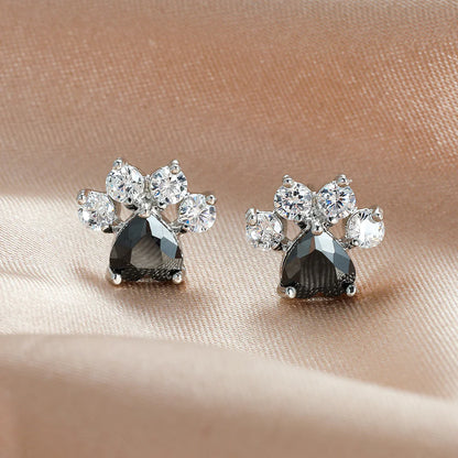 Pendientes de Huella de Pata de Gato Chapados en Oro de 18K (Un Par)