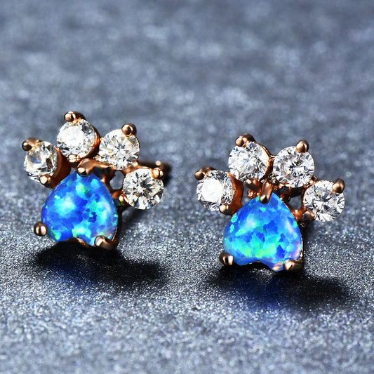 Pendientes de Huella de Pata de Gato Chapados en Oro de 18K (Un Par)