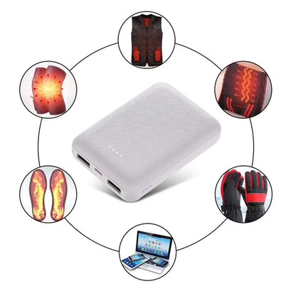 Banco de Energía Portátil de 20000mAh, Cargador USB de Carga Rápida, Paquete de Batería Externa para Chaqueta, Chaleco, Bufanda, Calcetines, Guante, Equipamiento