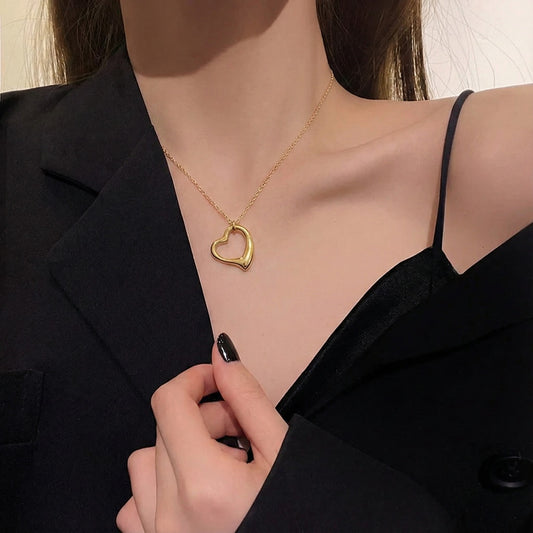 Collar de Corazón Chapado en Oro de 18K