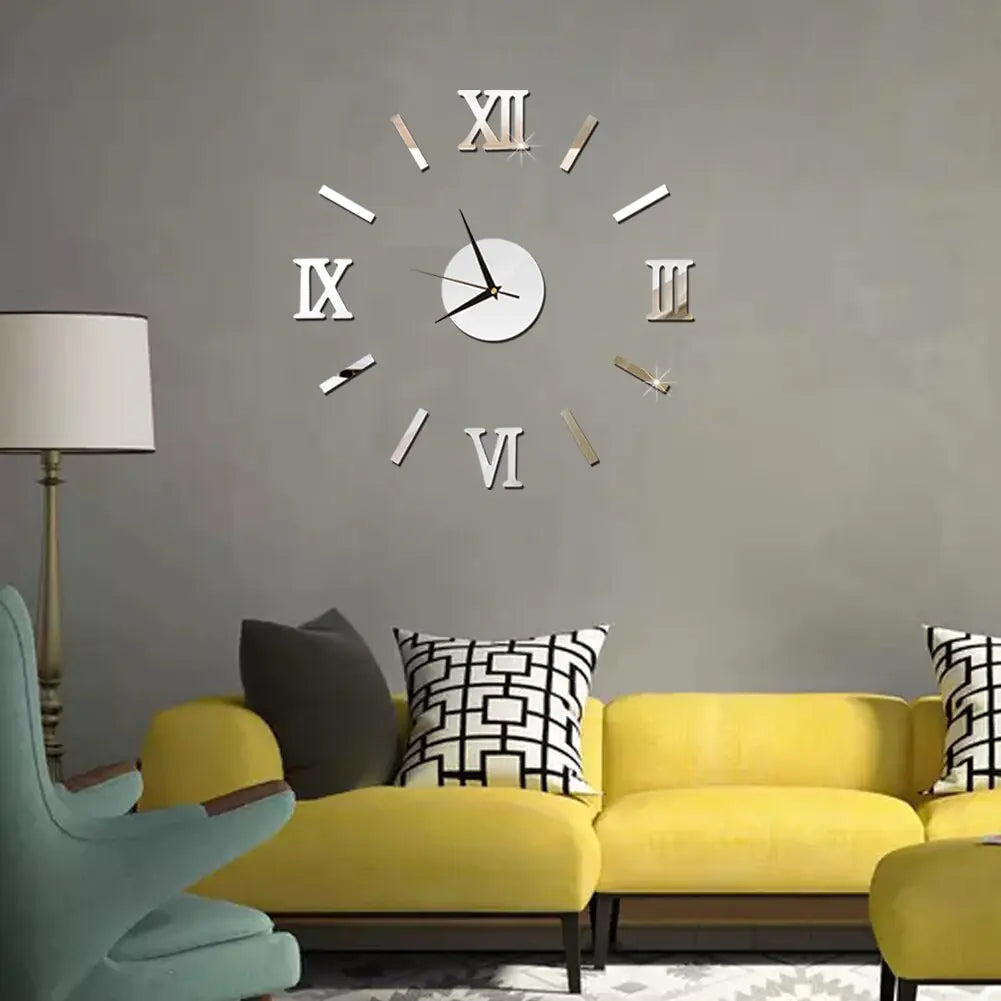 Reloj de Pared con Números Romanos de Acrílico