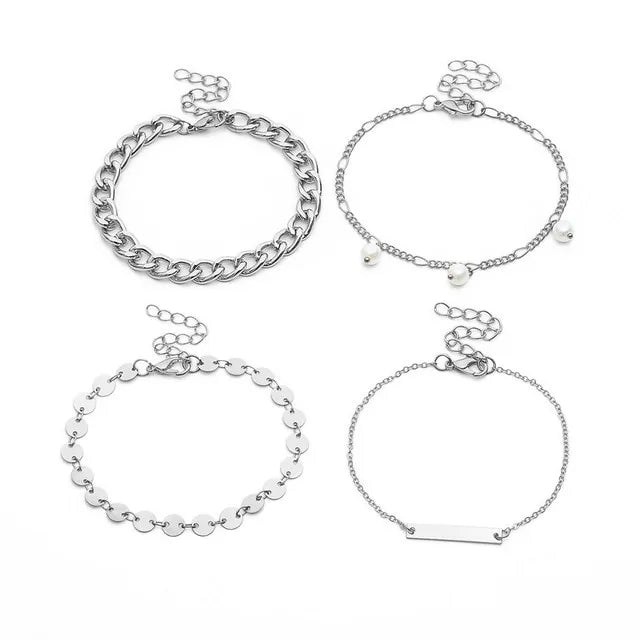 Conjunto de Pulseras de Cadena Serpiente para Mujer