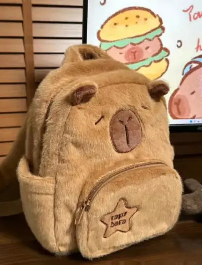 Mochila de Peluche Pequeña Capibara