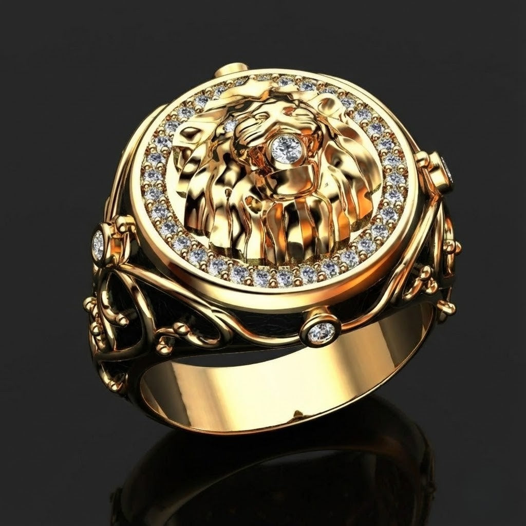 Anillo León Sovereign Unisex de Brillo Radiante