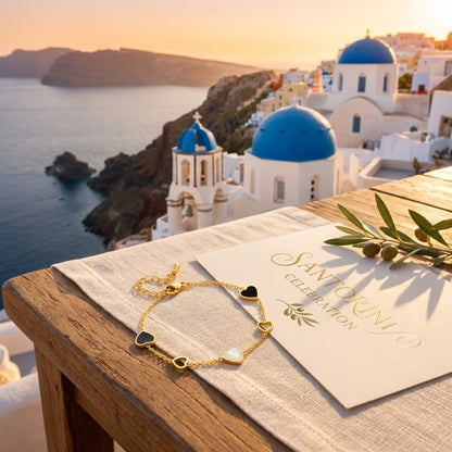 Pulsera Hearts Duo 18K Santorini Edition