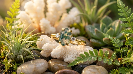 Anillo Aqua Flora Agate